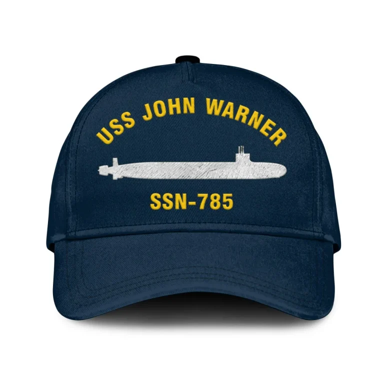 Uss John Warner Ssn-785 Classic Cap, Custom Print/embroidered Us Navy Ships Classic Baseball Cap, Gift For Navy Veteran