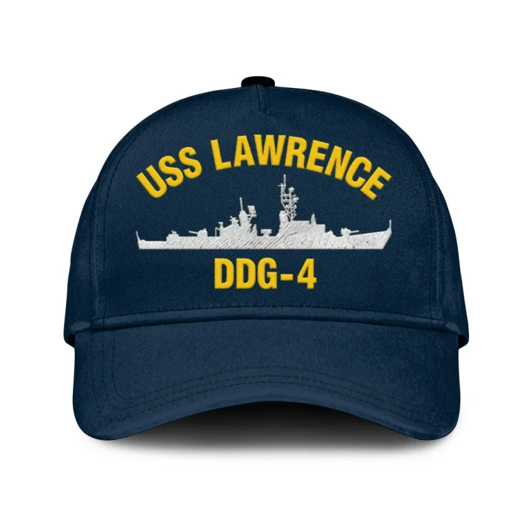 Uss Lawrence Ddg-4 Classic Cap, Custom Print/embroidered Us Navy Ships Classic Baseball Cap, Gift For Navy Veteran