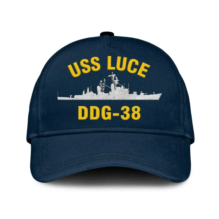 Uss Luce Ddg-38 Classic Cap, Custom Print/embroidered Us Navy Ships Classic Baseball Cap, Gift For Navy Veteran