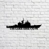 Uss Lake Erie Cg-70 Navy Ship Metal Sign, Memory Wall Metal Sign Gift For Navy Veteran, Navy Ships Silhouette Metal Sign