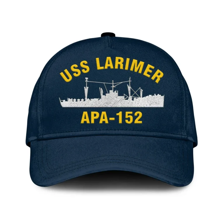 Uss Larimer Apa 152 Classic Cap, Custom Print/embroidered Us Navy Ships Classic Baseball Cap, Gift For Navy Veteran