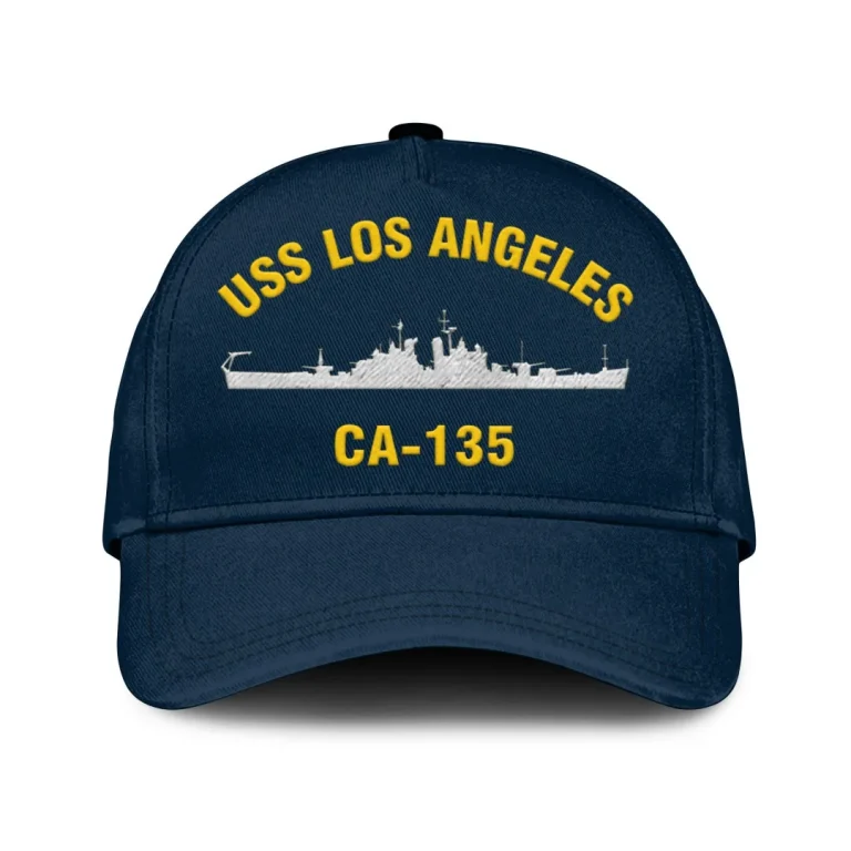 Uss Los Angeles Ca-135 Classic Cap, Custom Print/embroidered Us Navy Ships Classic Baseball Cap, Gift For Navy Veteran