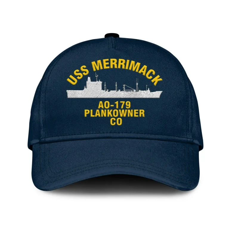 Uss Merrimack Ao-179 Classic Cap, Custom Print/embroidered Us Navy Ships Classic Baseball Cap, Gift For Navy Veteran