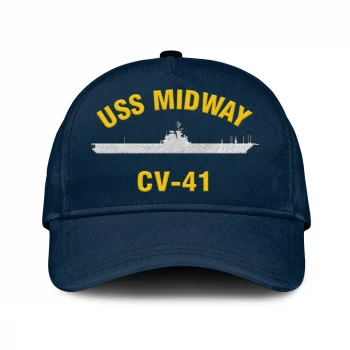 Uss Midway Cv-41 Classic Cap, Custom Print/embroidered Us Navy Ships Classic Baseball Cap, Gift For Navy Veteran