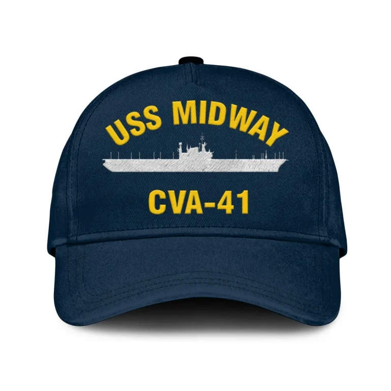 Uss Midway Cva-41 Classic Cap, Custom Print/embroidered Us Navy Ships Classic Baseball Cap, Gift For Navy Veteran
