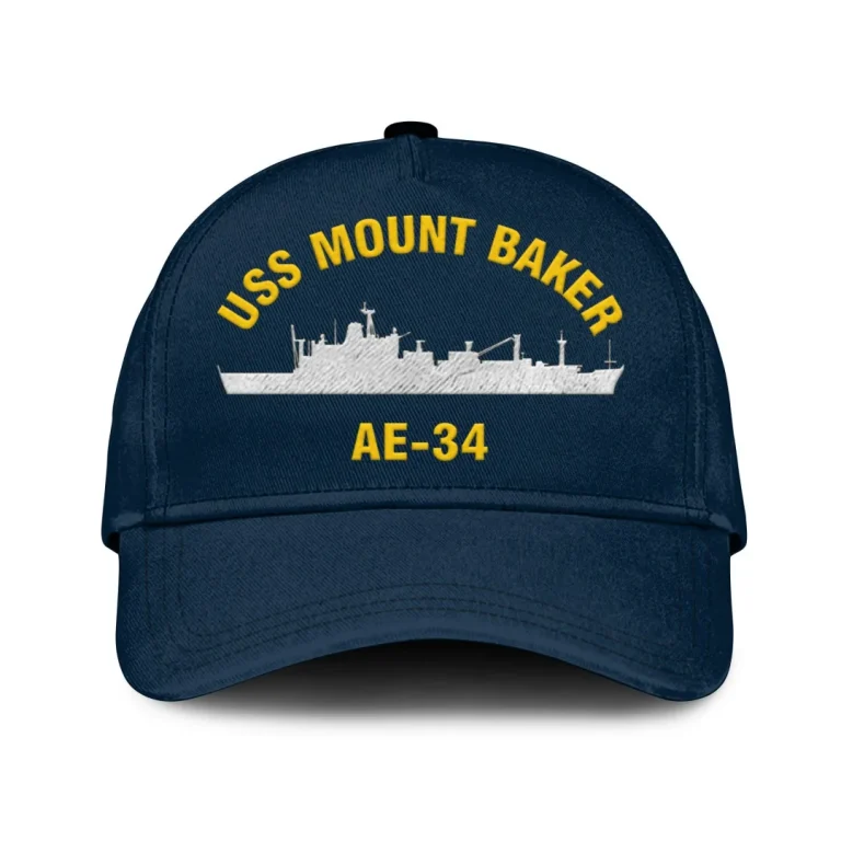 Uss Mount Baker Ae-34 Classic Cap, Custom Print/embroidered Us Navy Ships Classic Baseball Cap, Gift For Navy Veteran