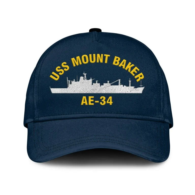 Uss Mount Baker Ae-34_mu Classic Cap, Custom Print/embroidered Us Navy Ships Classic Baseball Cap, Gift For Navy Veteran