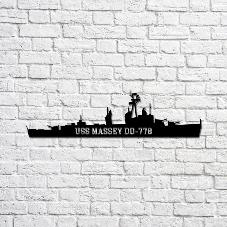 Uss Massey Dd-778 Navy Ship Metal Sign, Memory Wall Metal Sign Gift For Navy Veteran