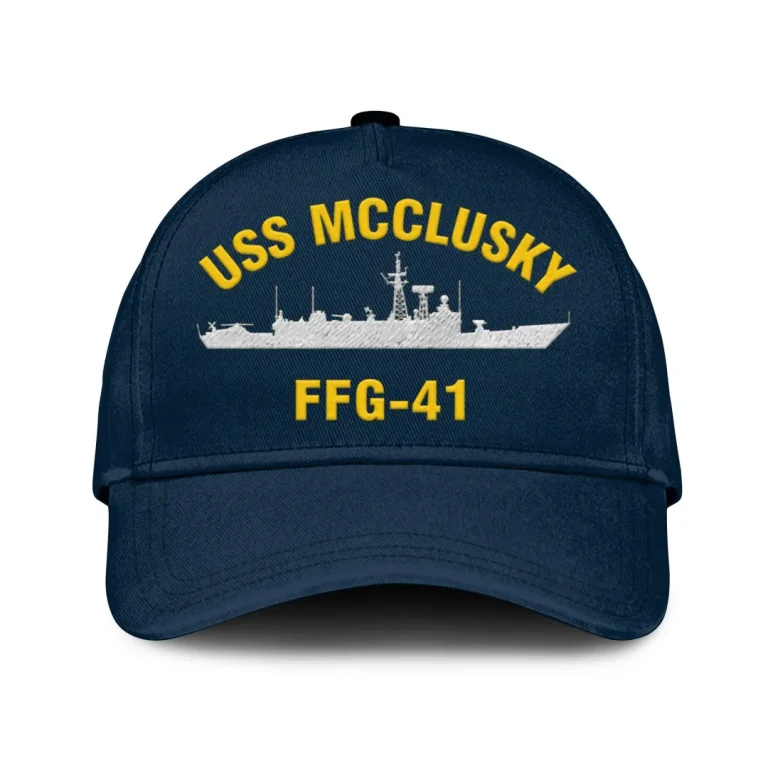 Uss Mcclusky Ffg-41 Classic Cap, Custom Print/embroidered Us Navy Ships Classic Baseball Cap, Gift For Navy Veteran