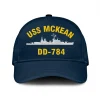 Uss Mckean Dd-784 Classic Cap, Custom Print/embroidered Us Navy Ships Classic Baseball Cap, Gift For Navy Veteran