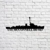 Uss Mcconnell De-163 Navy Ship Metal Sign, Memory Wall Metal Sign Gift For Navy Veteran, Navy Ships Silhouette Metal Sign