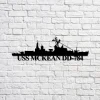 Uss Mckean Dd-784 Navy Ship Metal Sign, Memory Wall Metal Sign Gift For Navy Veteran, Navy Ships Silhouette Metal Sign