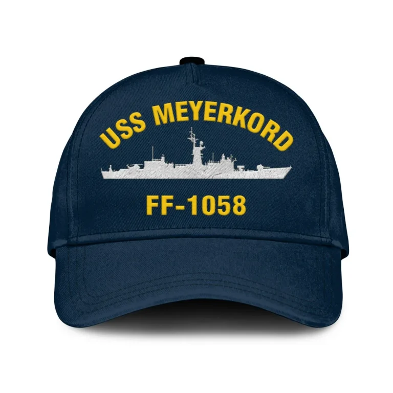 Uss Meyerkord Ff-1058 Classic Cap, Custom Print/embroidered Us Navy Ships Classic Baseball Cap, Gift For Navy Veteran