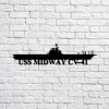 Uss Midway Cv-41 Navy Ship Metal Sign, Memory Wall Metal Sign Gift For Navy Veteran, Navy Ships Silhouette Metal Sign