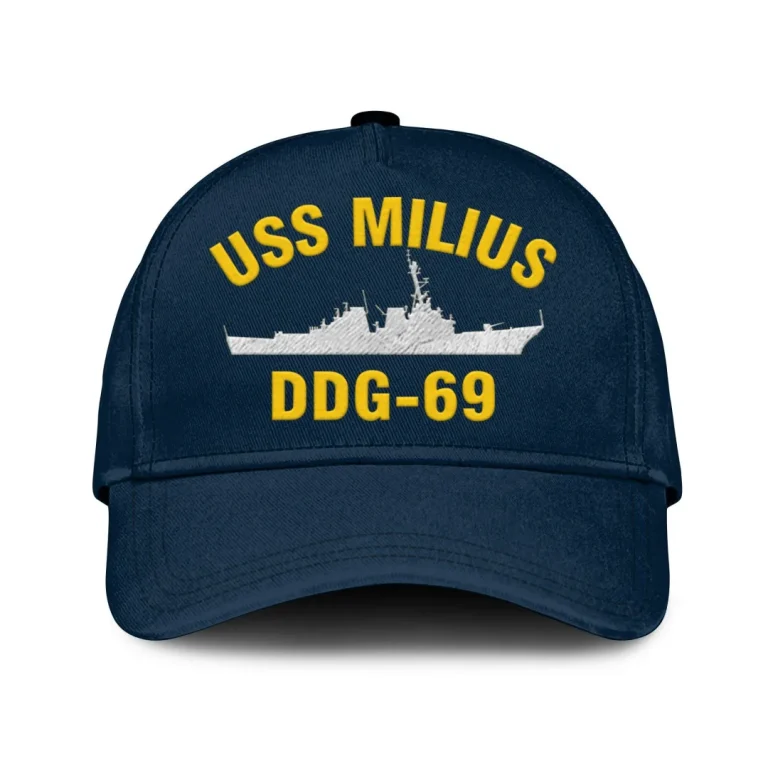 Uss Milius Ddg 69 Classic Cap, Custom Print/embroidered Us Navy Ships Classic Baseball Cap, Gift For Navy Veteran