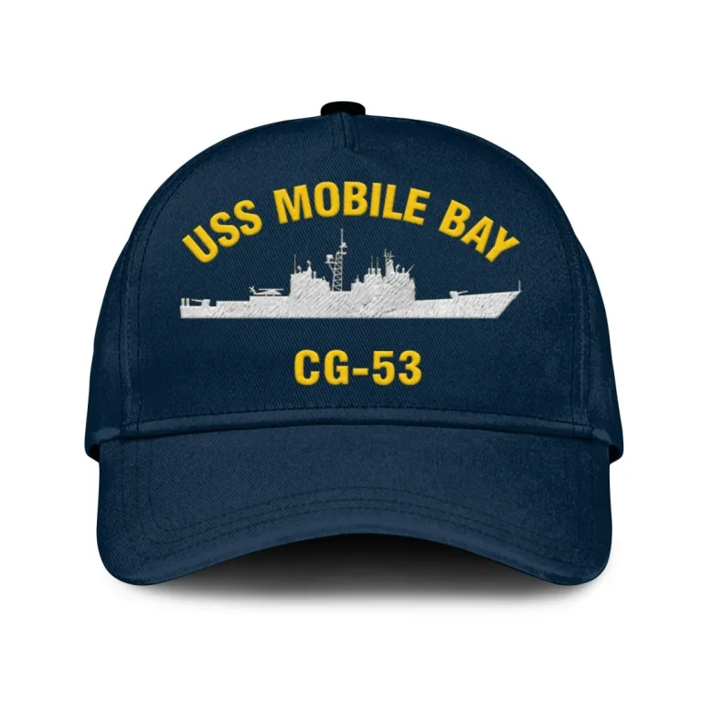 Uss Mobile Bay Cg53 Classic Cap, Custom Print/embroidered Us Navy Ships Classic Baseball Cap, Gift For Navy Veteran