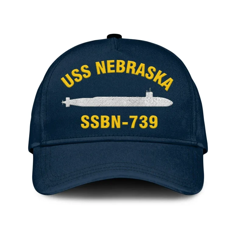 Uss Nebraska Ssbn-739 Classic Cap, Custom Print/embroidered Us Navy Ships Classic Baseball Cap, Gift For Navy Veteran