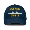 Uss New Dd-818 Classic Cap, Custom Print/embroidered Us Navy Ships Classic Baseball Cap, Gift For Navy Veteran