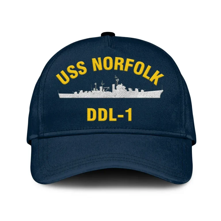 Uss Norfolk Ddl-1 Classic Cap, Custom Print/embroidered Us Navy Ships Classic Baseball Cap, Gift For Navy Veteran