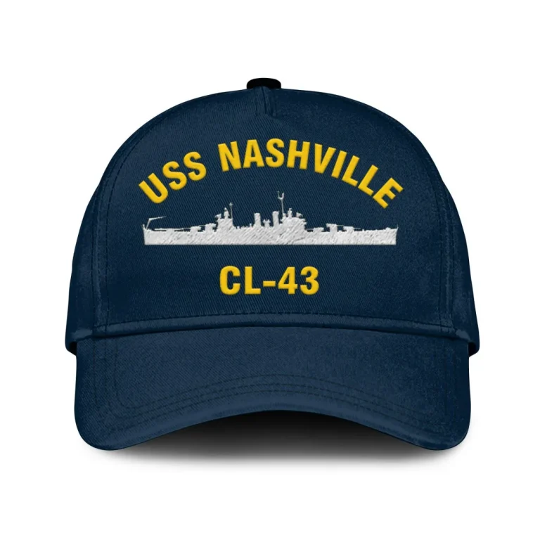 Uss Nashville Cl-43 Classic Cap, Custom Print/embroidered Us Navy Ships Classic Baseball Cap, Gift For Navy Veteran