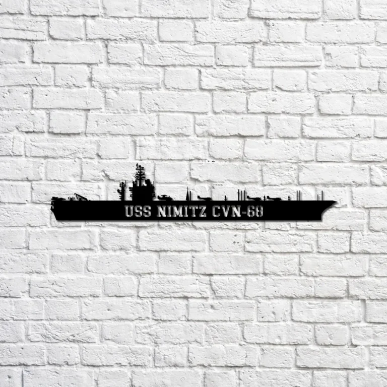 Uss Nimitz Cvn-68 Carrier Navy Ship Metal Sign, Memory Wall Metal Sign Gift For Navy Veteran