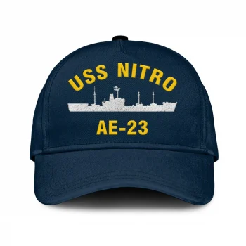 Uss Nitro Ae 23 Classic Cap, Custom Print/embroidered Us Navy Ships Classic Baseball Cap, Gift For Navy Veteran