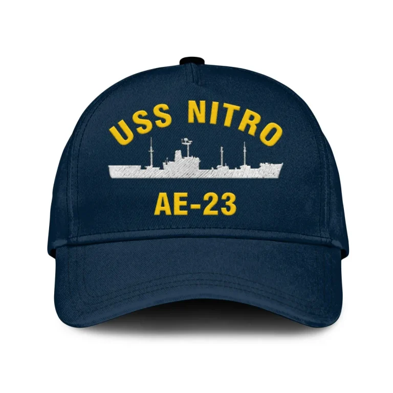 Uss Nitro Ae 23 Classic Cap, Custom Print/embroidered Us Navy Ships Classic Baseball Cap, Gift For Navy Veteran