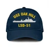 Uss Oak Hill Lsd-51 Classic Cap, Custom Print/embroidered Us Navy Ships Classic Baseball Cap, Gift For Navy Veteran