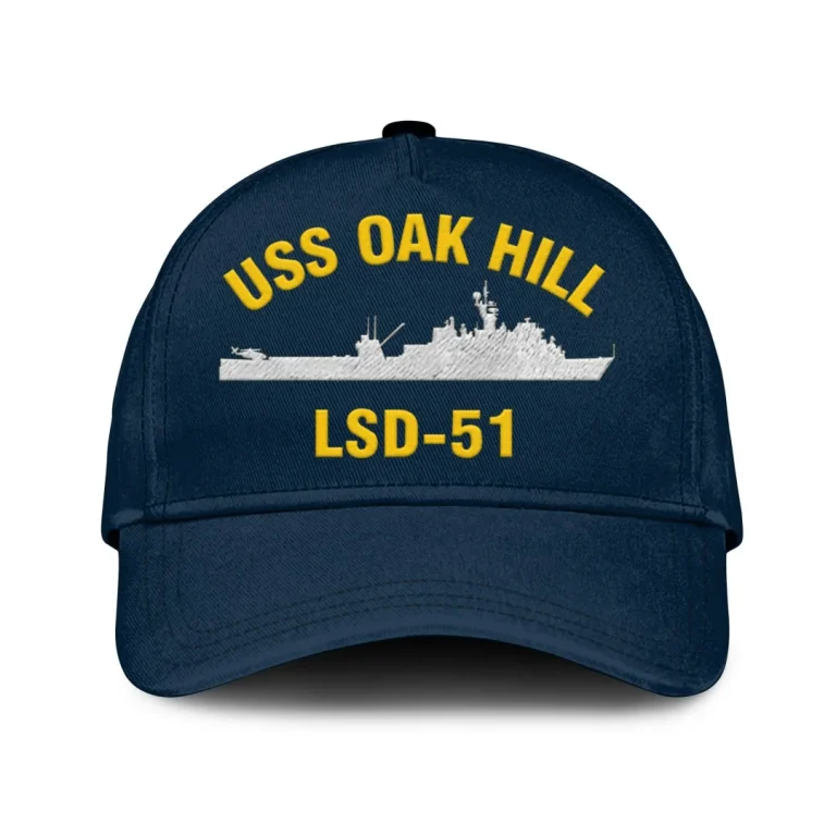 Uss Oak Hill Lsd-51 Classic Cap, Custom Print/embroidered Us Navy Ships Classic Baseball Cap, Gift For Navy Veteran