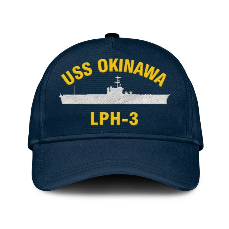 Uss Okinawa Lph-3_02 Classic Cap, Custom Print/embroidered Us Navy Ships Classic Baseball Cap, Gift For Navy Veteran