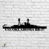 Uss Oklahoma Bb-37 Navy Ship Metal Art, Gift For Navy Veteran, Navy Ships Silhouette Metal Art, Navy Home Decor