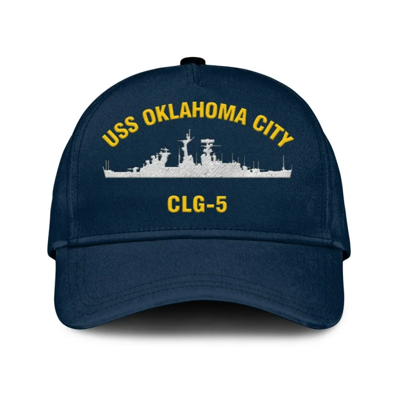 Uss Oklahoma City Clg 5 Classic Cap, Custom Print/embroidered Us Navy Ships Classic Baseball Cap, Gift For Navy Veteran