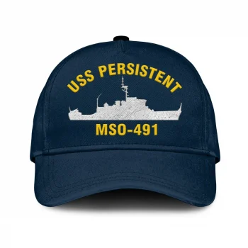 Uss Persistent Mso-491 Classic Cap, Custom Print/embroidered Us Navy Ships Classic Baseball Cap, Gift For Navy Veteran