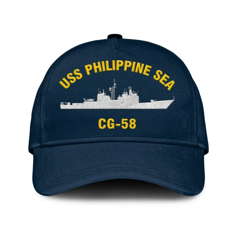 Uss Philippine Sea Cg-58 Classic Cap, Custom Print/embroidered Us Navy Ships Classic Baseball Cap, Gift For Navy Veteran