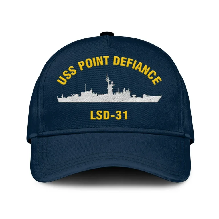 Uss Point Defiance Lsd-31 Classic Cap, Custom Print/embroidered Us Navy Ships Classic Baseball Cap, Gift For Navy Veteran