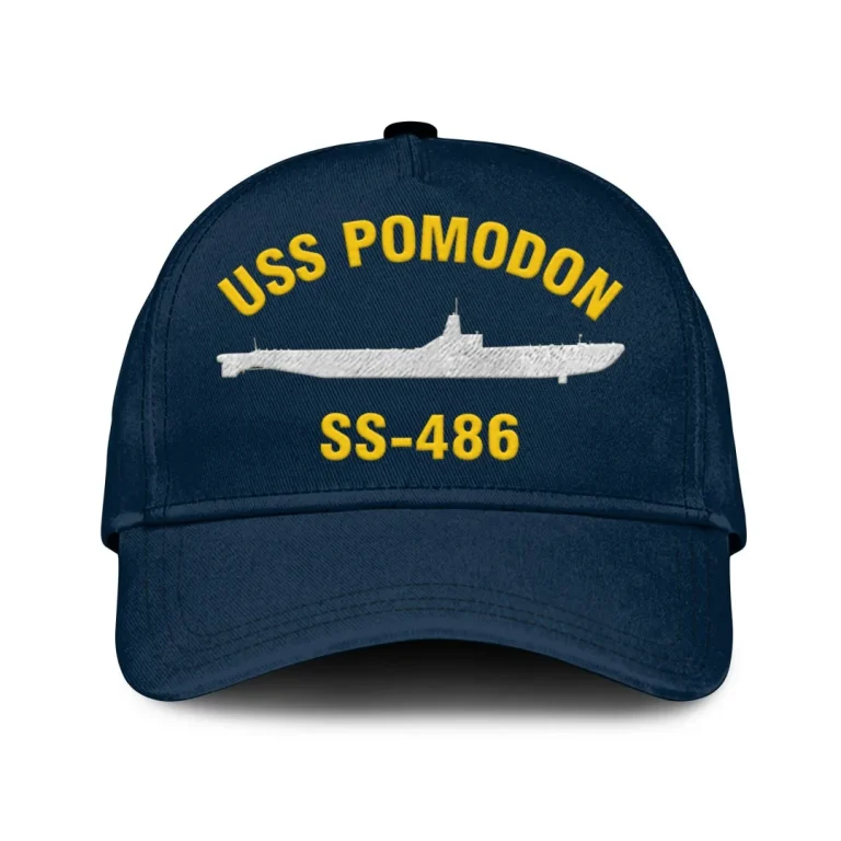 Uss Pomodon Ss-486 Classic Cap, Custom Print/embroidered Us Navy Ships Classic Baseball Cap, Gift For Navy Veteran
