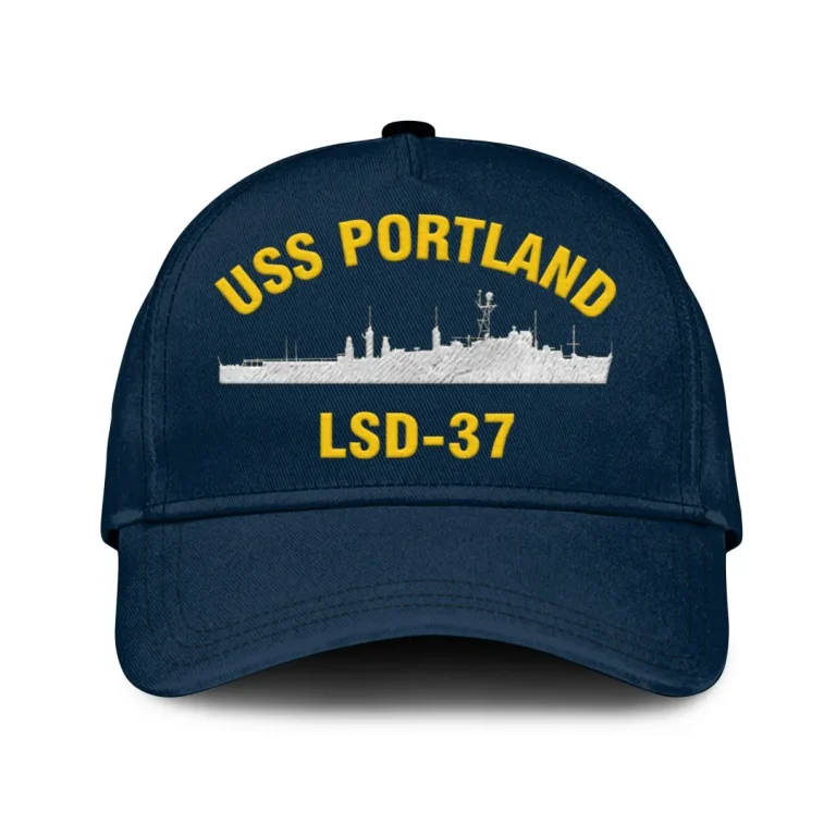 Uss Portland Lsd-37 Classic Cap, Custom Print/embroidered Us Navy Ships Classic Baseball Cap, Gift For Navy Veteran