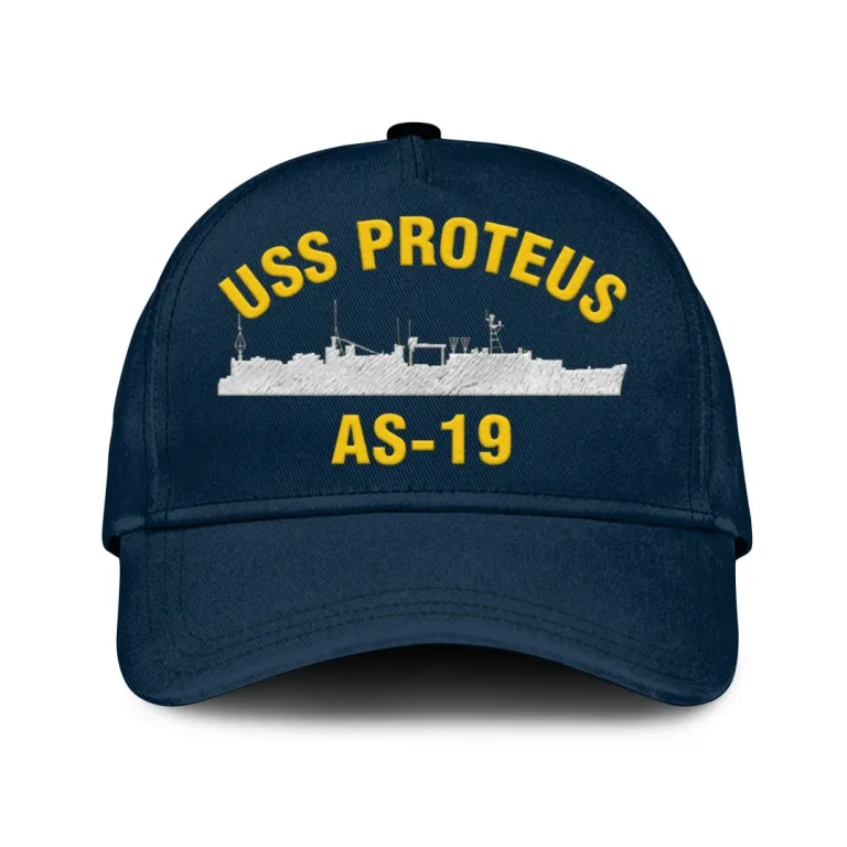 Uss Proteus As-19 Classic Cap, Custom Print/embroidered Us Navy Ships Classic Baseball Cap, Gift For Navy Veteran