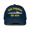 Uss Parker Dd-604 Classic Cap, Custom Print/embroidered Us Navy Ships Classic Baseball Cap, Gift For Navy Veteran