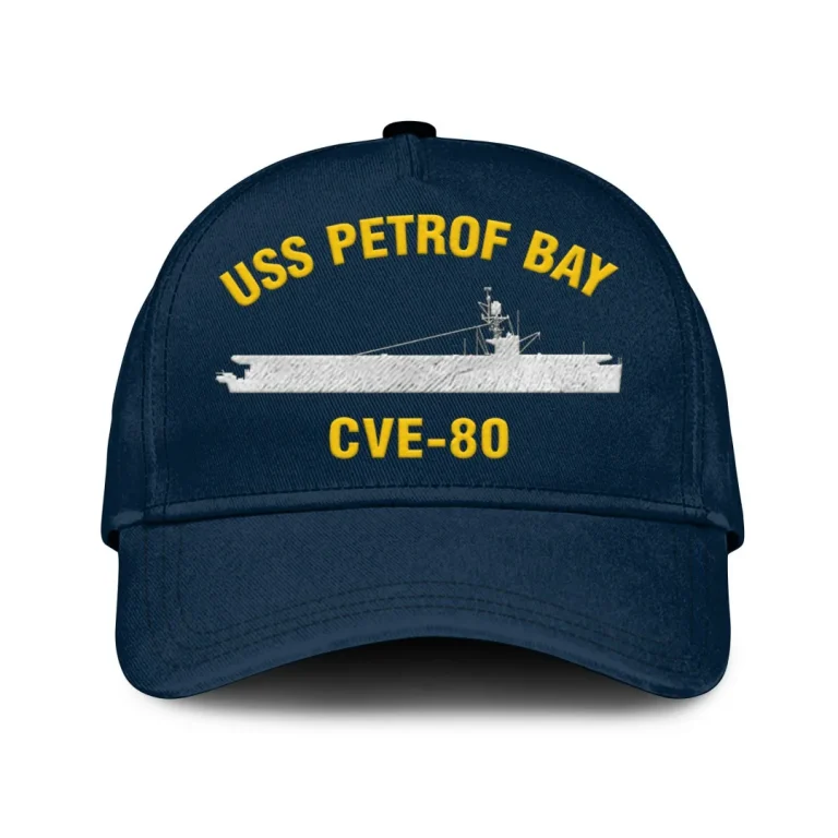 Uss Petrof Bay Cve-80 Classic Cap, Custom Print/embroidered Us Navy Ships Classic Baseball Cap, Gift For Navy Veteran