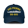 Uss Picking Dd-685 Classic Cap, Custom Print/embroidered Us Navy Ships Classic Baseball Cap, Gift For Navy Veteran