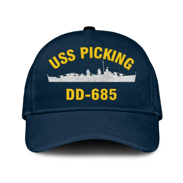 Uss Picking Dd-685 Classic Cap, Custom Print/embroidered Us Navy Ships Classic Baseball Cap, Gift For Navy Veteran