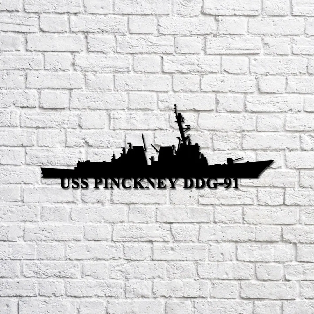 USS_20Pinckney_20DDG-91_20destroyer_1024x1024_2x_68bbcf9d-915a-49a3-a25b-667a23fded81.webp Uss Pinckney Ddg-91 Destroyer Navy Ship Metal Sign, Memory Wall Metal Sign Gift For Navy Veteran