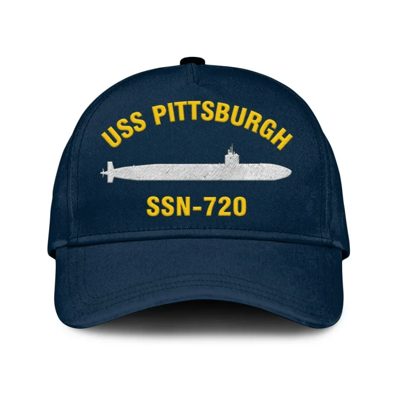 Uss Pittsburgh Ssn-720 Classic Cap, Custom Print/embroidered Us Navy Ships Classic Baseball Cap, Gift For Navy Veteran