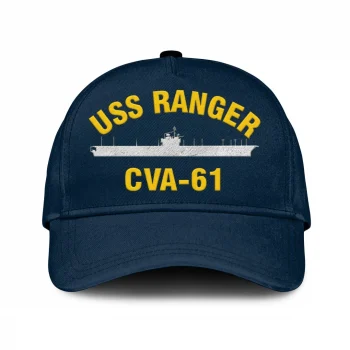 Uss Ranger Cva-61 Classic Cap, Custom Print/embroidered Us Navy Ships Classic Baseball Cap, Gift For Navy Veteran