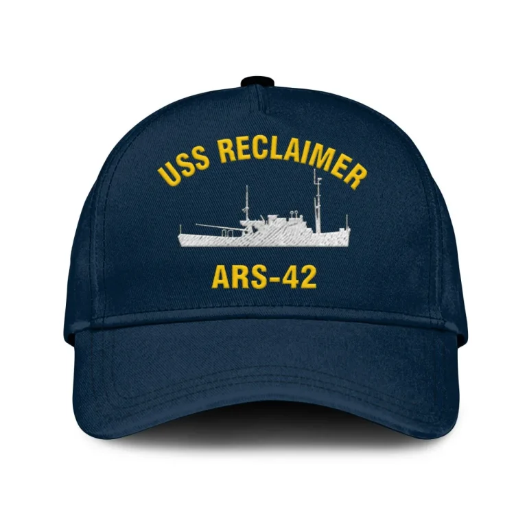 Uss Reclaimer Ars-42_mu_black Classic Cap, Custom Print/embroidered Us Navy Ships Classic Baseball Cap, Gift For Navy Veteran