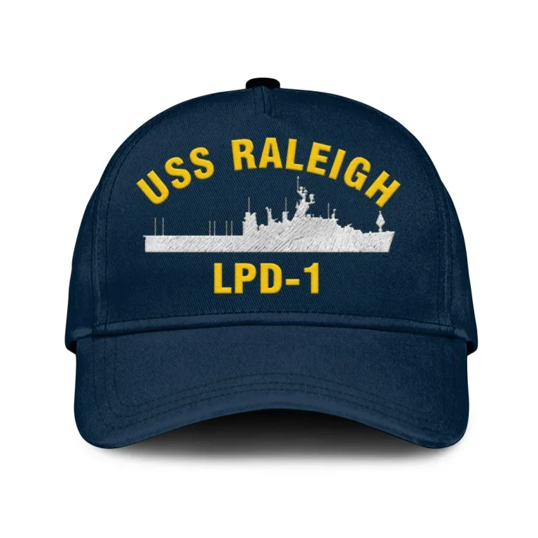 Uss Raleigh Lpd-1 Classic Cap, Custom Print/embroidered Us Navy Ships Classic Baseball Cap, Gift For Navy Veteran