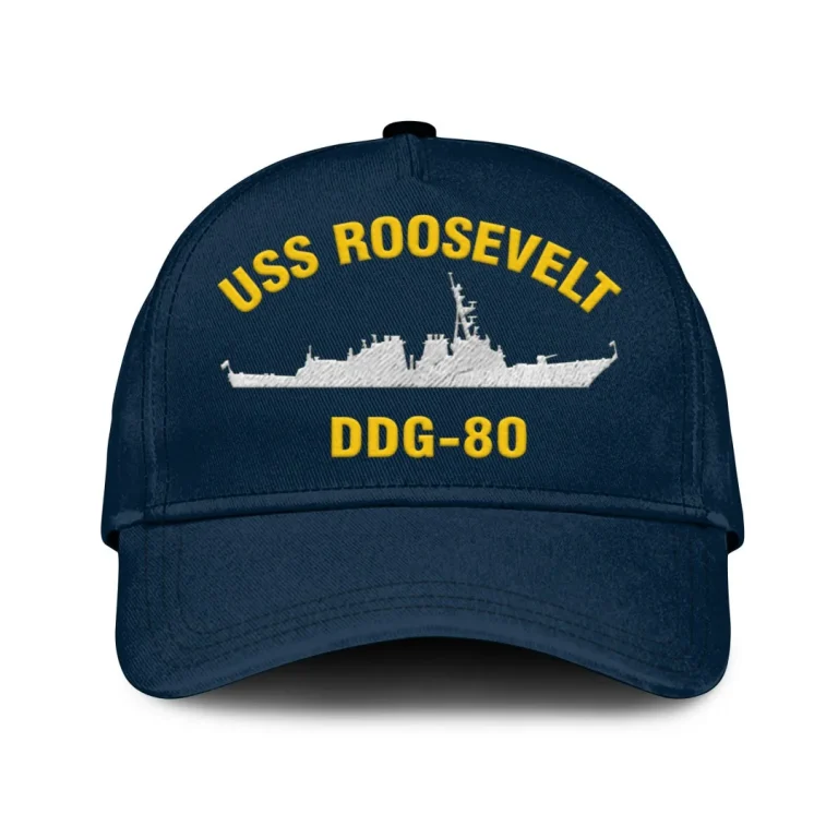 Uss Roosevelt Ddg-80 Classic Cap, Custom Print/embroidered Us Navy Ships Classic Baseball Cap, Gift For Navy Veteran