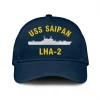 Uss Saipan Lha-2 Classic Cap, Custom Print/embroidered Us Navy Ships Classic Baseball Cap, Gift For Navy Veteran