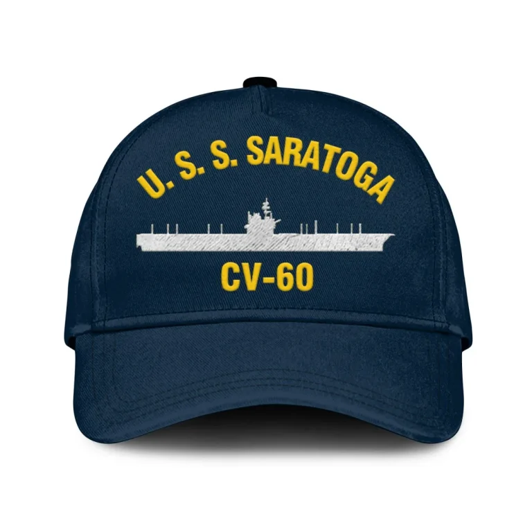 Uss Saratoga Cv-60 Classic Cap, Custom Print/embroidered Us Navy Ships Classic Baseball Cap, Gift For Navy Veteran